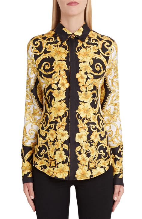 versace womens top|designer silk shirts for women.